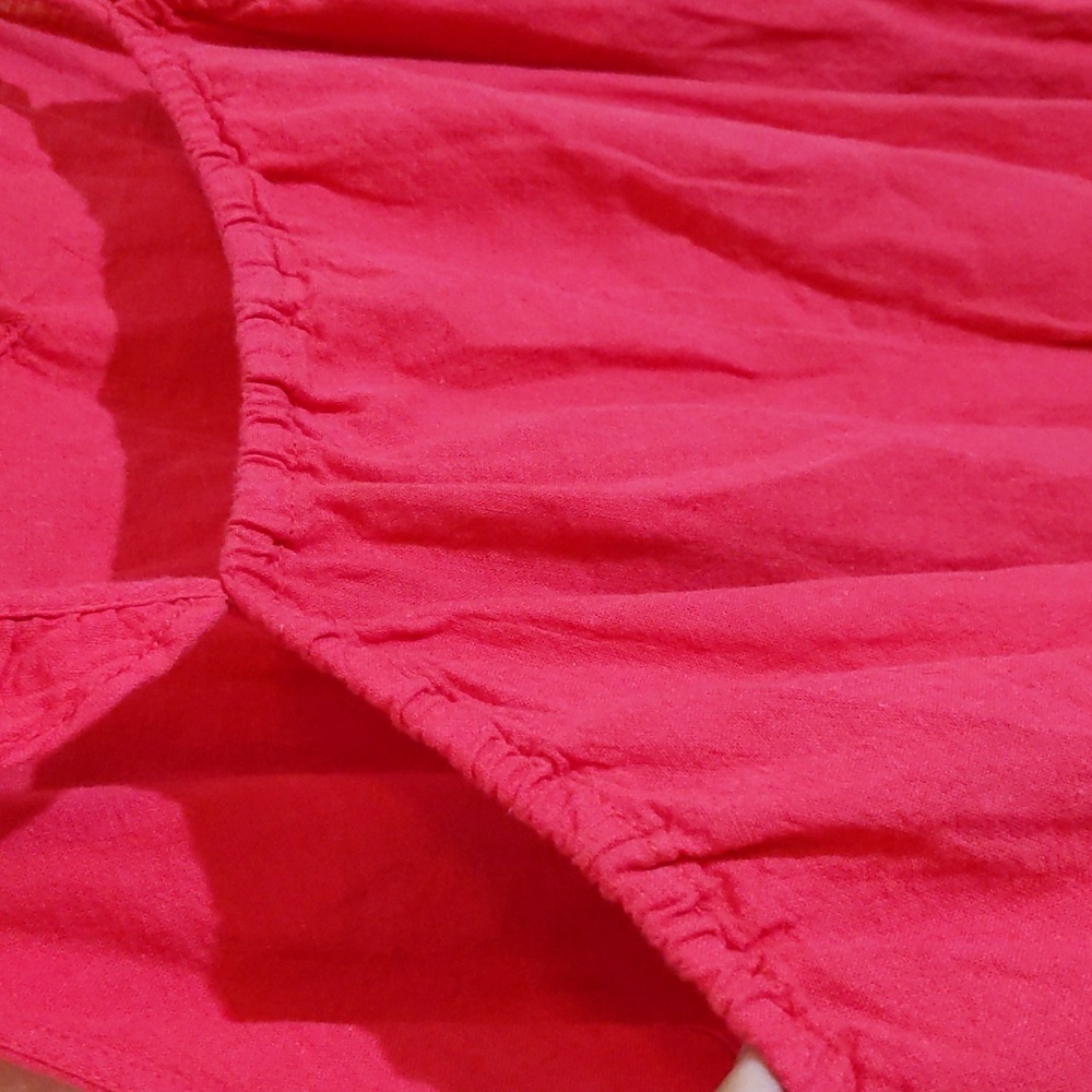 Joe Fresh| NWT Pink Ruffled Strap and Collar Summer Dress Linen Cotton Blend - Picture 8 of 15